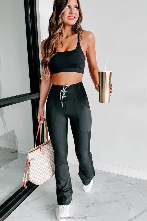 zwart vang me bij yogales flare leggings NanaMacs HPTT3348