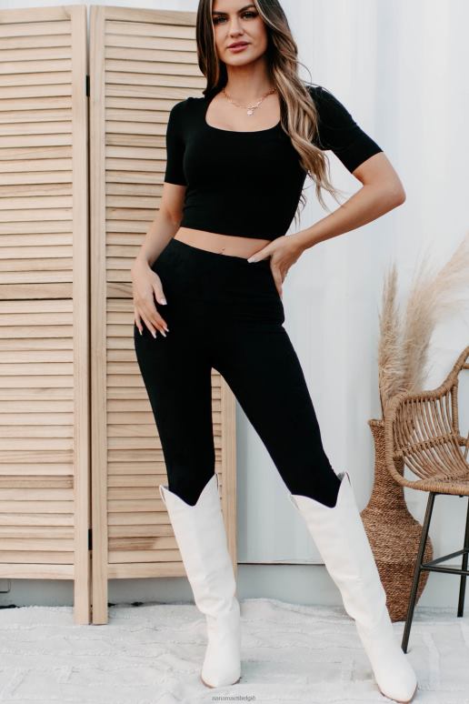 zwart vrouwelijke power dubbellaagse legging met bloementextuur NanaMacs HPTT3360