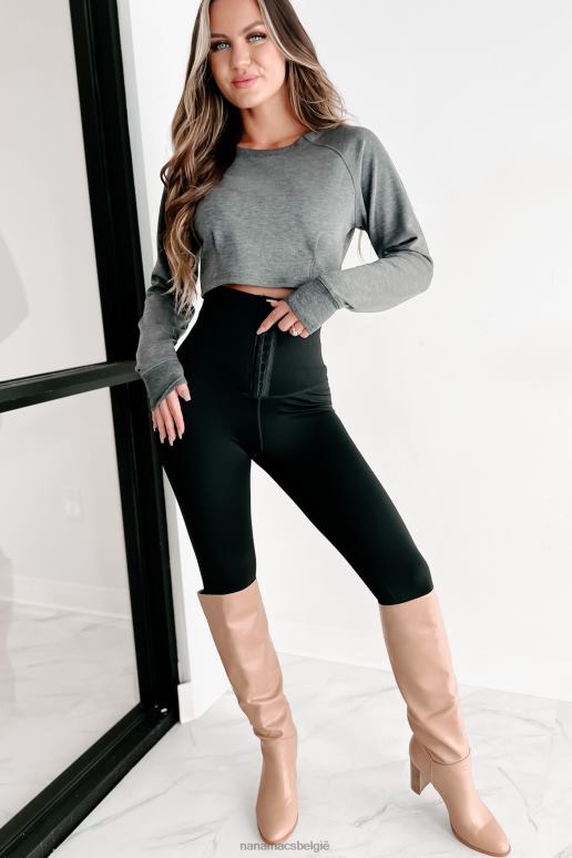 zwart zuig het in leggings met korsettaille NanaMacs HPTT3354