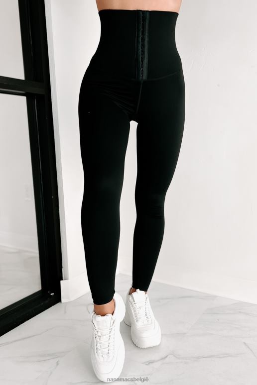 zwart zuig het in leggings met korsettaille NanaMacs HPTT3354