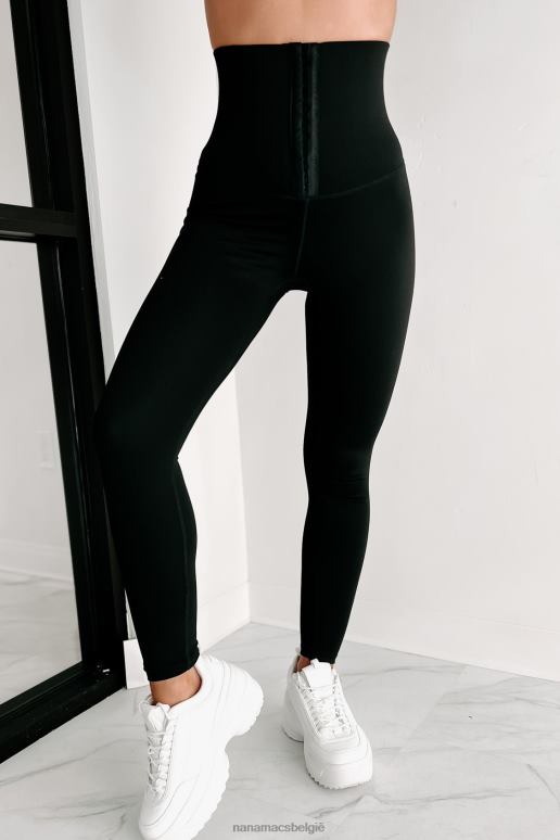 zwart zuig het in leggings met korsettaille NanaMacs HPTT3354
