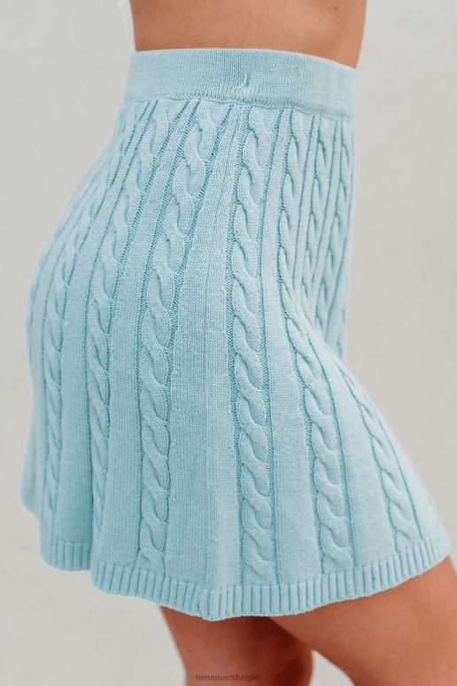 blauw eeuwige hoop kabel gebreide minirok NanaMacs HPTT3323
