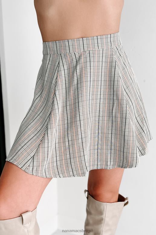 bleke olijf stel de vraag geruit minirokje NanaMacs HPTT3213