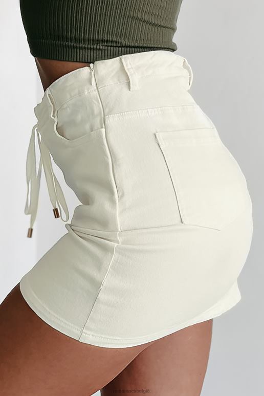 ecru chique sexy minirok met veters NanaMacs HPTT3167