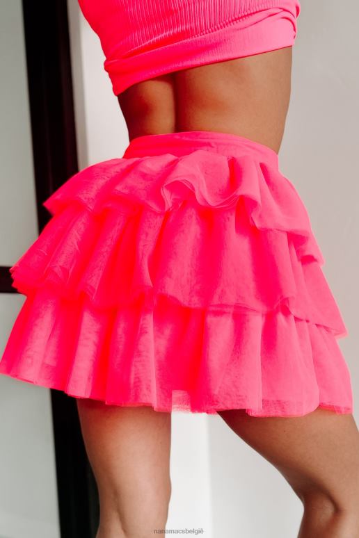 felroze hoofdonderwerp mesh minirok met ruches NanaMacs HPTT3146