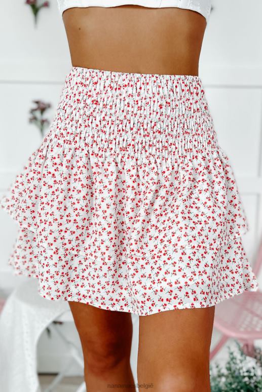 gebroken wit heerlijke schattige gesmokte minirok met bloemen NanaMacs HPTT3205