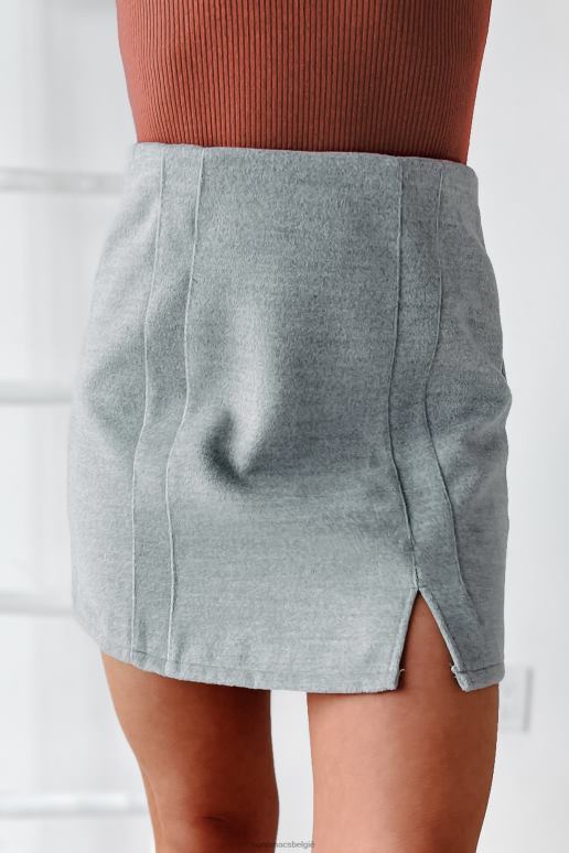 grijs Aleah minirok van geborsteld fleece NanaMacs HPTT3298