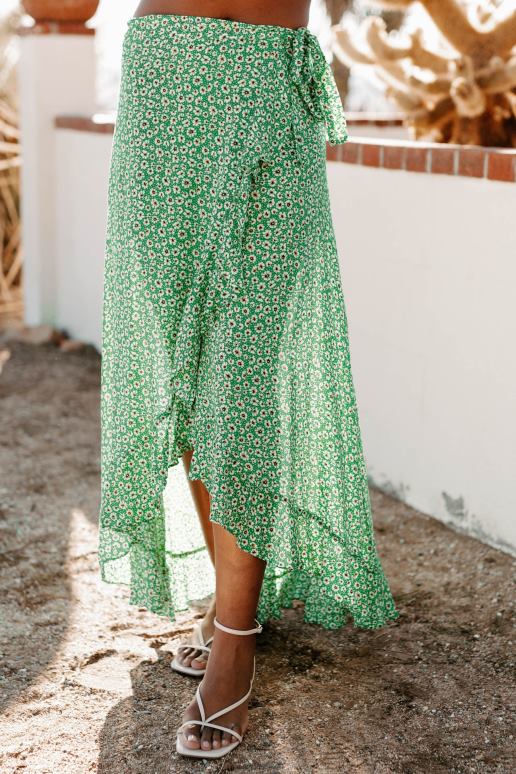 groen/multi botanische schoonheid gebloemde wikkelrok NanaMacs HPTT3283