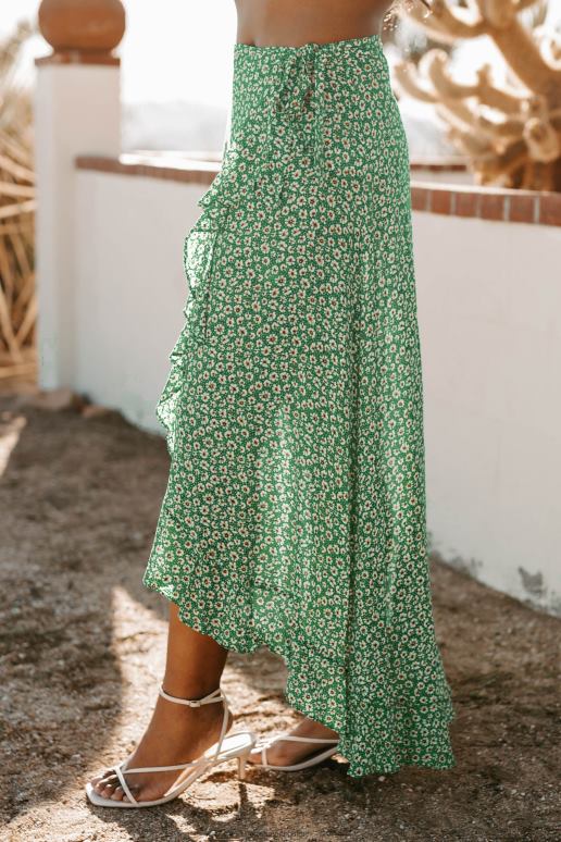 groen/multi botanische schoonheid gebloemde wikkelrok NanaMacs HPTT3283