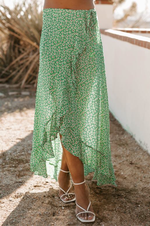 groen/multi botanische schoonheid gebloemde wikkelrok NanaMacs HPTT3283