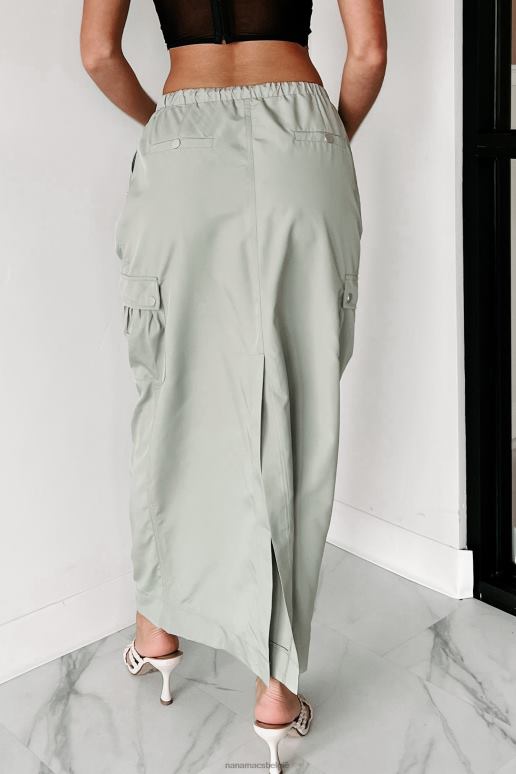 kaki groen op zoek naar een tweede cargo midi-rok NanaMacs HPTT3182