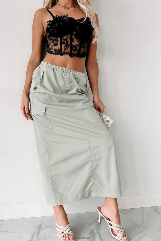 kaki groen op zoek naar een tweede cargo midi-rok NanaMacs HPTT3182