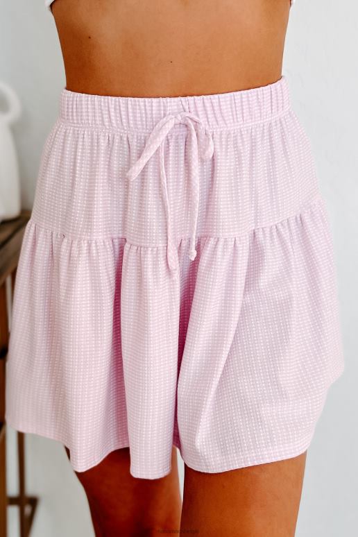 lavendel/wit hopend op geluk gingham geruite minirok NanaMacs HPTT3276