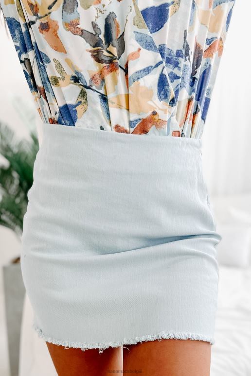 lichtblauw hometown lieverd minirok met gerafelde zoom NanaMacs HPTT3275