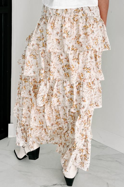 natuurlijk nauwsluitende gebloemde maxi-rok NanaMacs HPTT3194