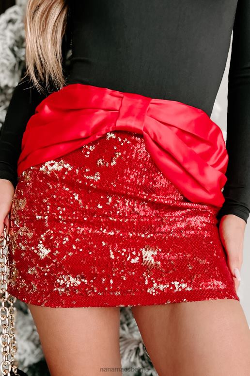 rood gettin' verwarmde minirok met pailletten NanaMacs HPTT3210