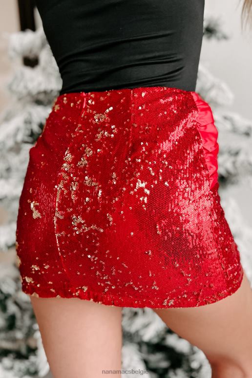 rood gettin' verwarmde minirok met pailletten NanaMacs HPTT3210