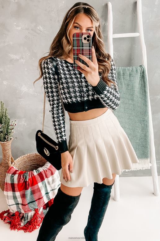 taupe party harde geplooide minirok van imitatieleer NanaMacs HPTT3315