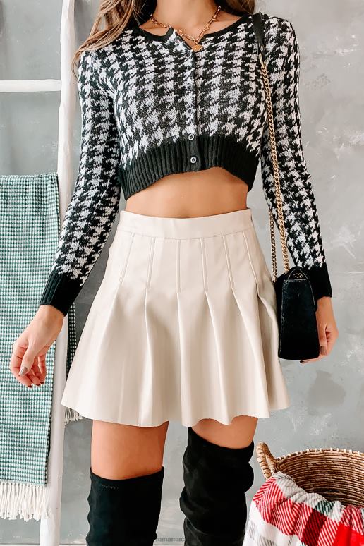 taupe party harde geplooide minirok van imitatieleer NanaMacs HPTT3315