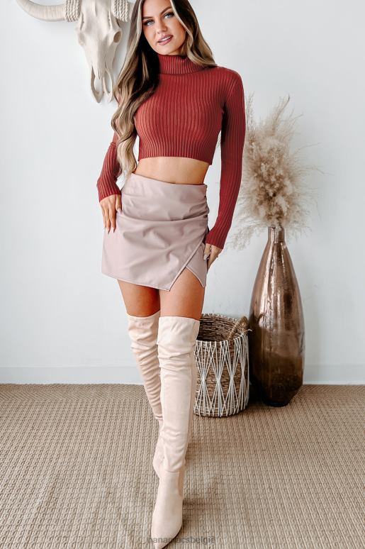 taupe power to change minirok van imitatieleer NanaMacs HPTT3232