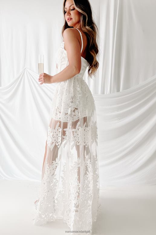 wit be like kourt kanten korset mini-jurk met afneembare rok NanaMacs HPTT1951