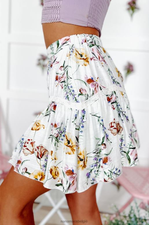 wit/bloemen bloemblaadje perfectie gebloemde minirok NanaMacs HPTT3204