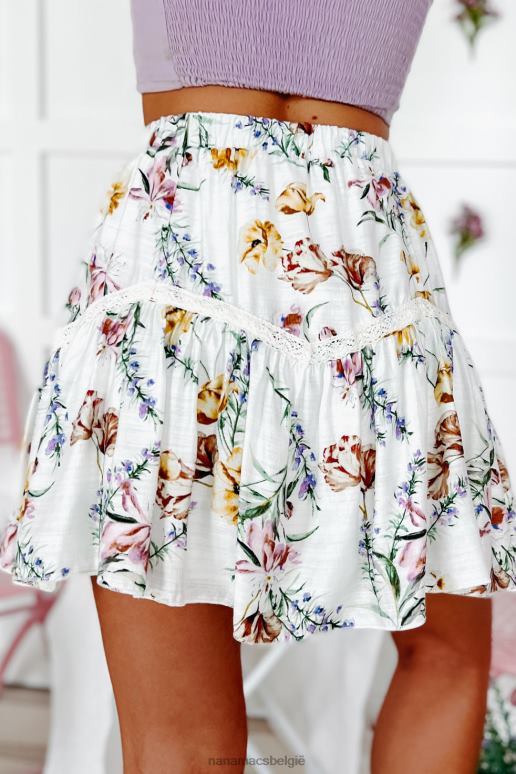 wit/bloemen bloemblaadje perfectie gebloemde minirok NanaMacs HPTT3204