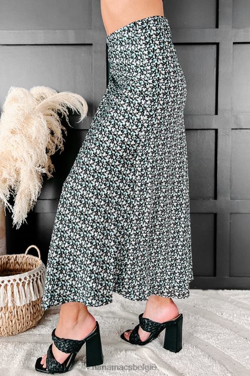 zwart Petal Paradise satijnen gebloemde wikkelrok NanaMacs HPTT3203