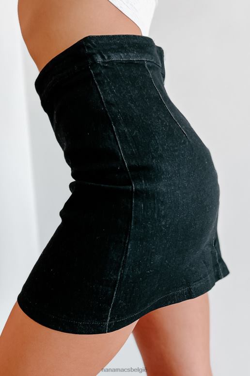 zwart essentiële minirok met veters voor in de avond NanaMacs HPTT3242
