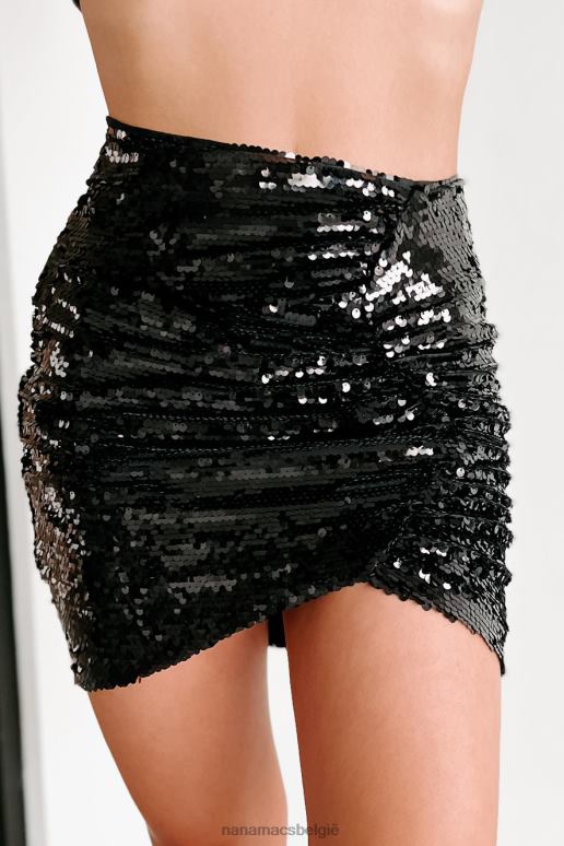 zwart pailletten minirok terugbrengen NanaMacs HPTT3206