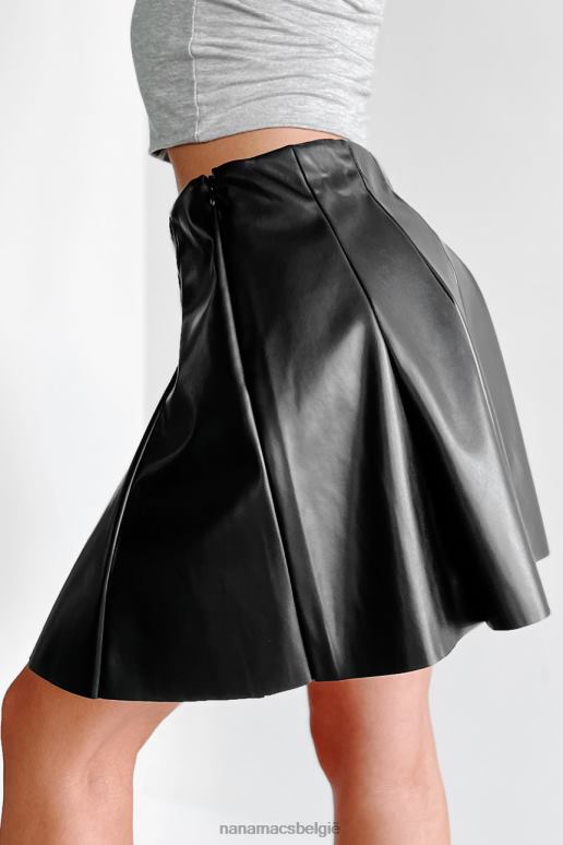 zwart slechte beslissingen geplooide minirok van imitatieleer NanaMacs HPTT3216