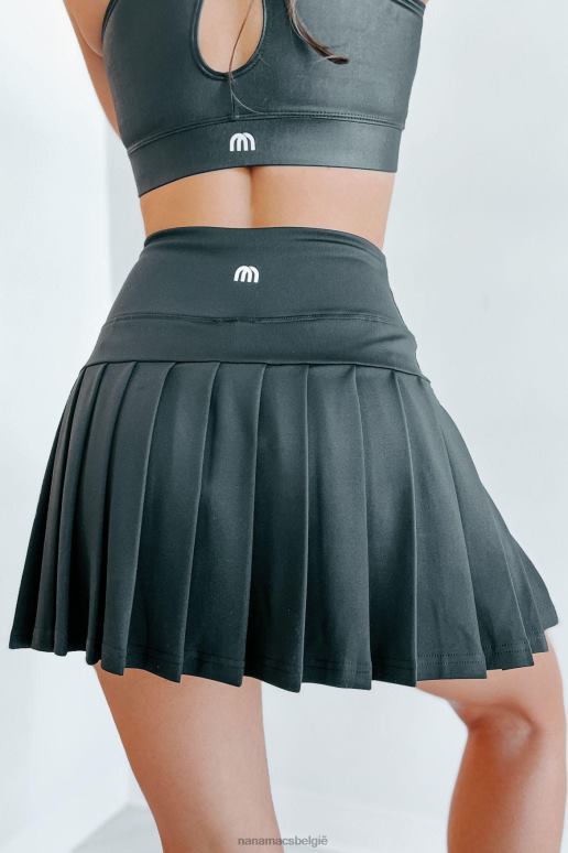 zwart stijlvolle mededinger originele geplooide tennisrok NanaMacs HPTT1547