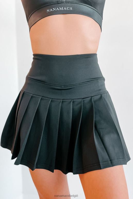 zwart stijlvolle mededinger originele geplooide tennisrok NanaMacs HPTT1547