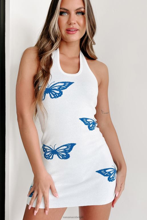 blauw houd me fladderende vlinder halternek NanaMacs HPTT1884