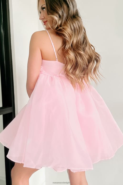 blos roze Farah gegolfde babydoll jurk NanaMacs HPTT1986