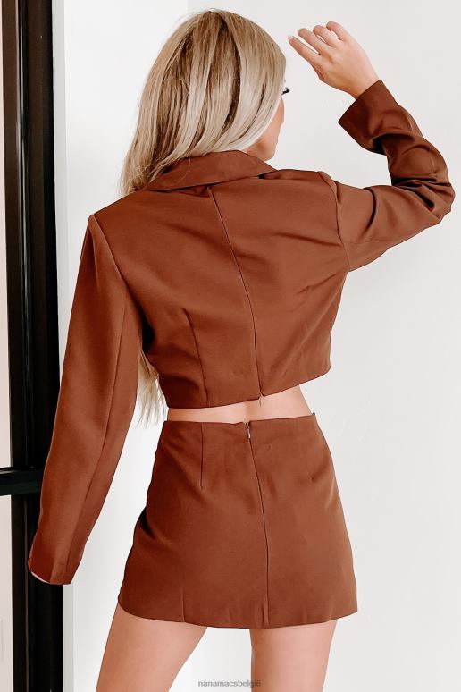 bruin onbenut potentieel uitgesneden blazerjurk NanaMacs HPTT2146