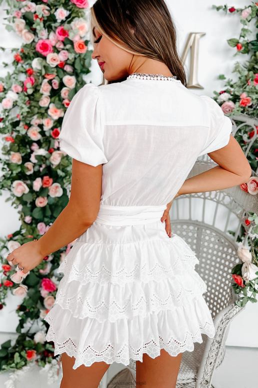 gebroken wit Ik zou niet zonder je katoenen wikkeljurk met ruches kunnen leven NanaMacs HPTT2490