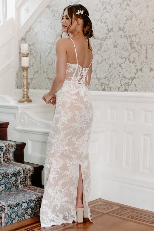gebroken wit betoverde liefde geborduurde kanten zeemeerminjurk NanaMacs HPTT2397