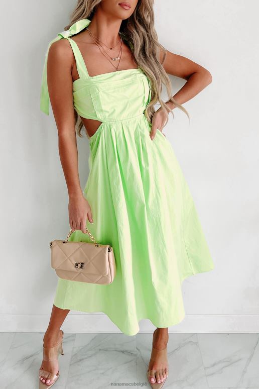 groente voordat we ons vonden uitgesneden midi-jurk NanaMacs HPTT2280