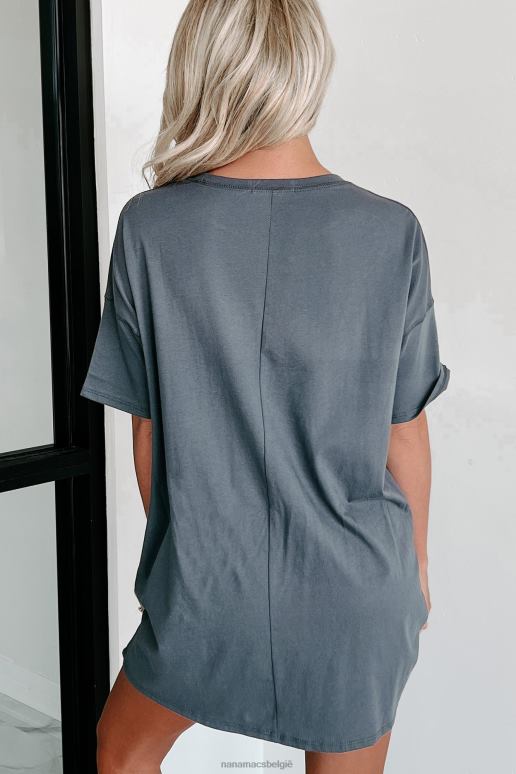 houtskool usa popfestival oversized grafische t-shirtjurk NanaMacs HPTT1902