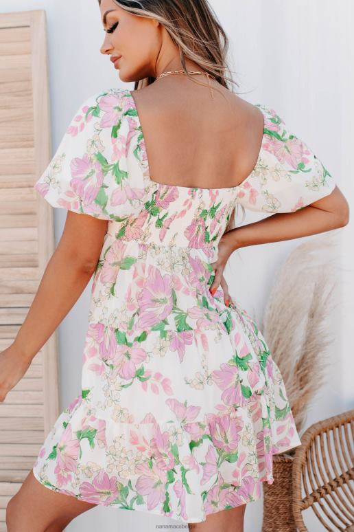 ivoor Moments of love bloemenjurk met pofmouwen NanaMacs HPTT2077