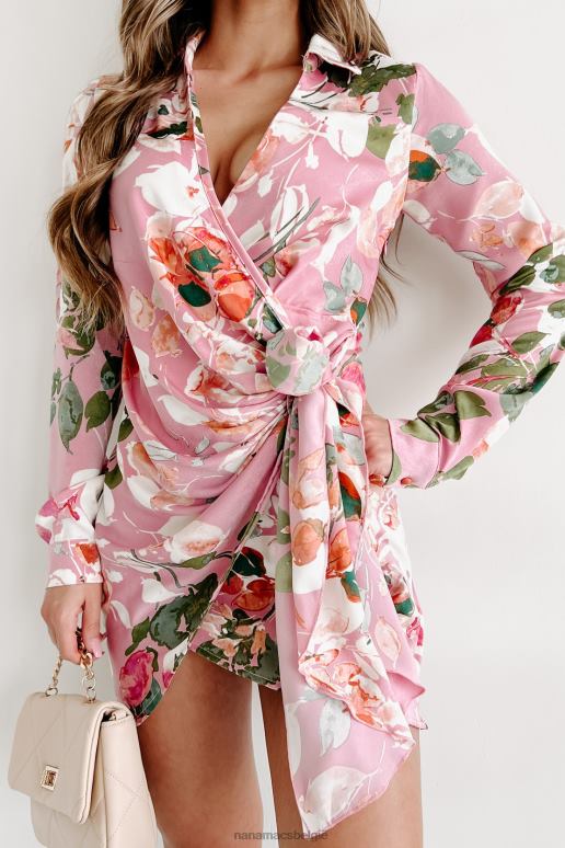 roze eeuwige wonder gebloemde wikkeljurk NanaMacs HPTT1915