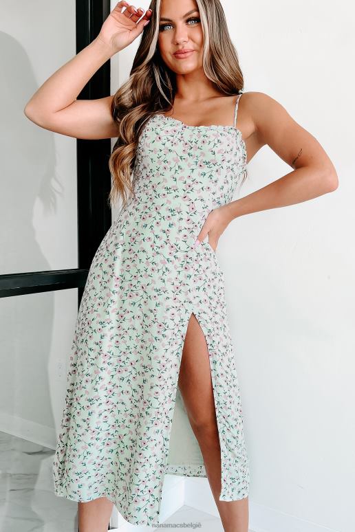 verstandig eenvoudige wensen gebloemde midi-jurk NanaMacs HPTT2244