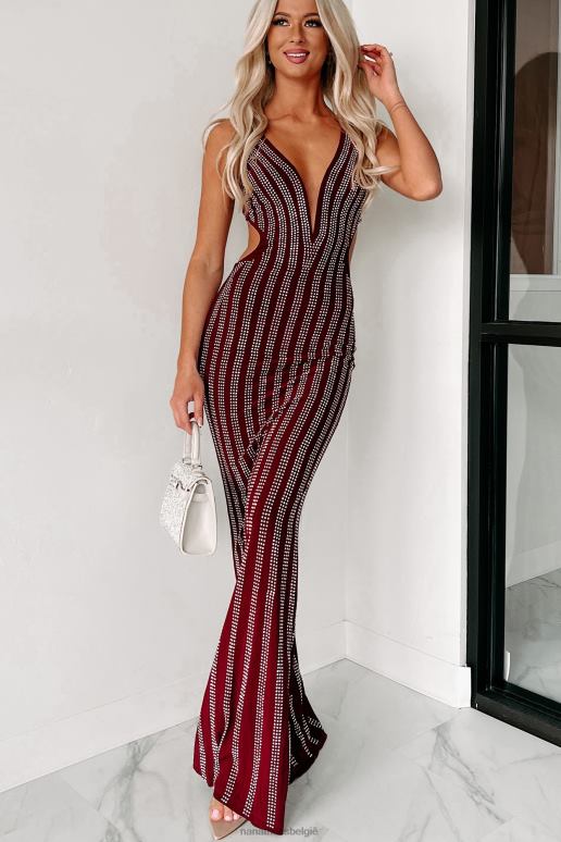 wijn moment to sparkle strass streep avondjurk NanaMacs HPTT2371