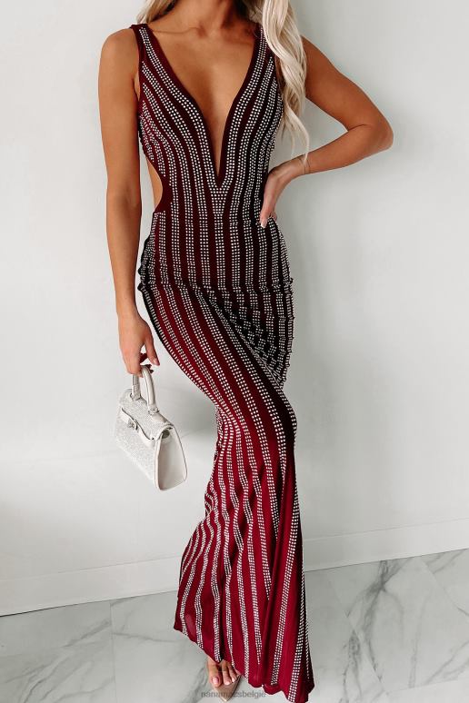 wijn moment to sparkle strass streep avondjurk NanaMacs HPTT2371