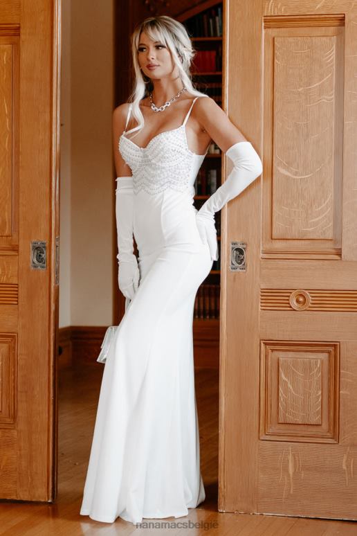 wit betoverde momenten kanten zeemeerminjurk met kralen NanaMacs HPTT2401