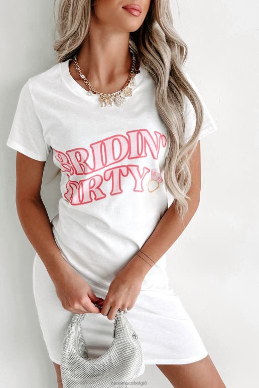 wit bridin' vuile grafische t-shirtjurk NanaMacs HPTT3588