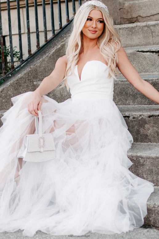 wit levendige verbeelding gelaagde tule bodysuit avondjurk NanaMacs HPTT2362