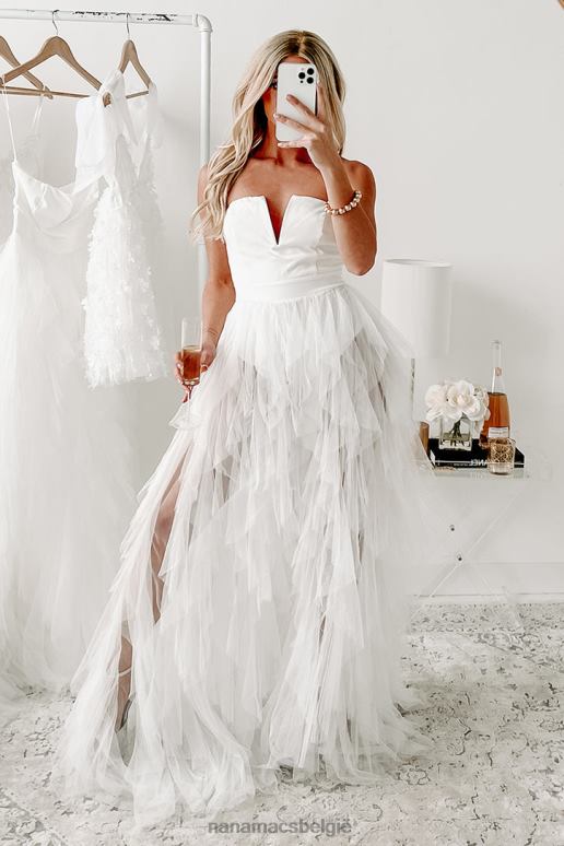 wit levendige verbeelding gelaagde tule bodysuit avondjurk NanaMacs HPTT2362