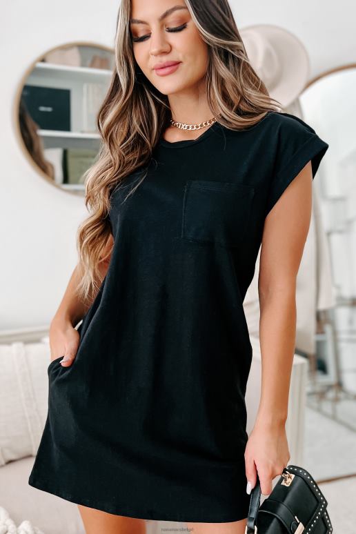 zwart T-shirtjurk met manchetten NanaMacs HPTT3607